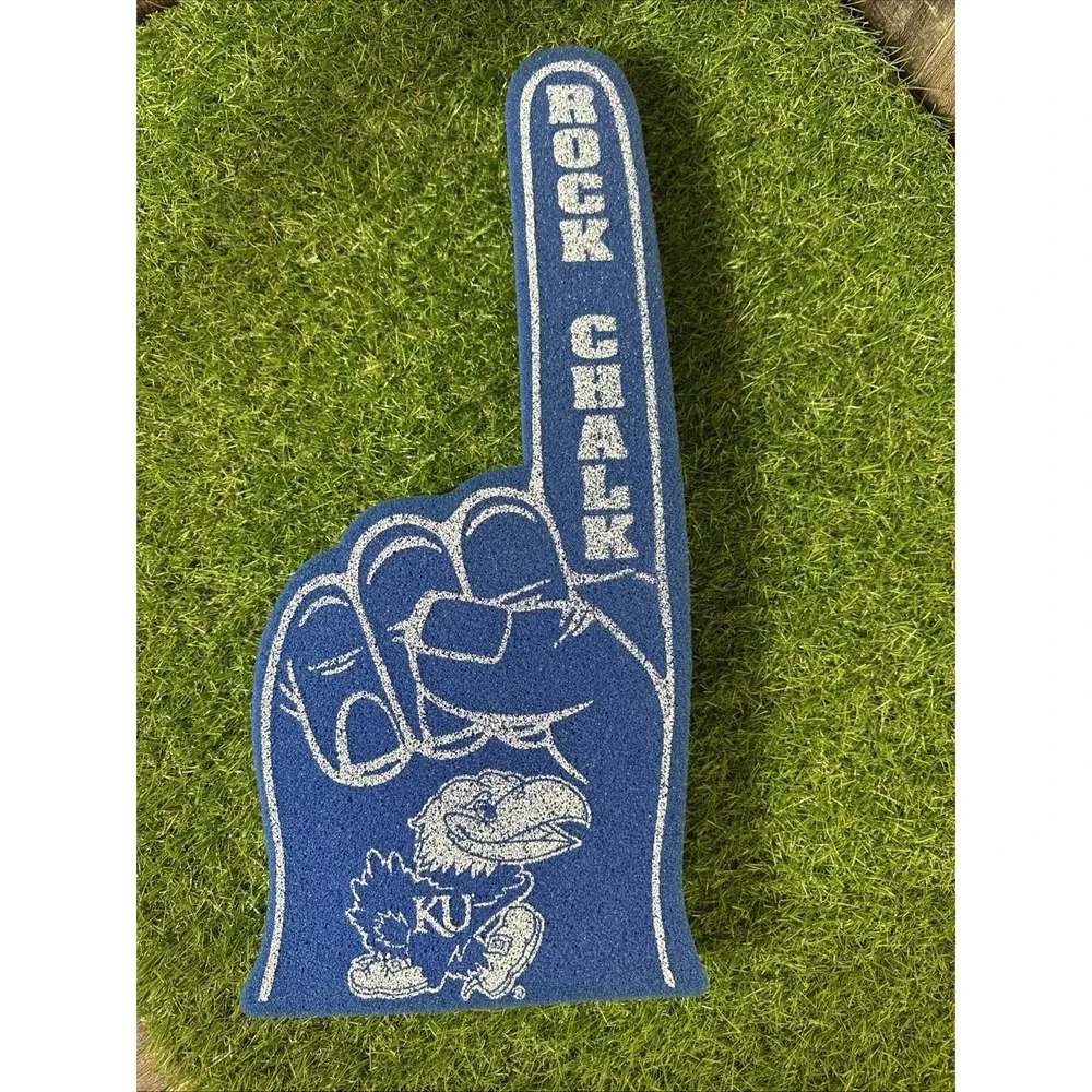 KU Jayhawks Foam Finger Rock Chalk Go Jayhawks KU Mascot NCAA Kansas